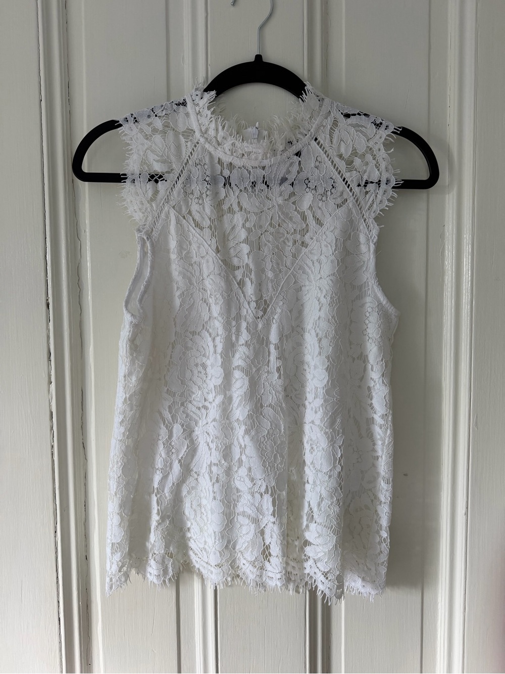 Generation Love White Floral Lace High Neck Top XS